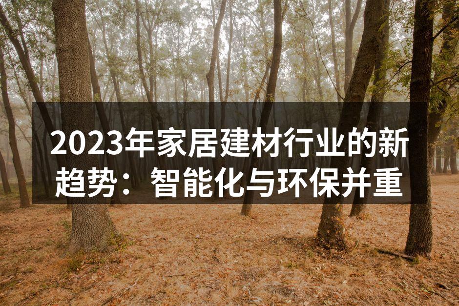 2023年家居建材行业的新趋势：智能化与环保并重
